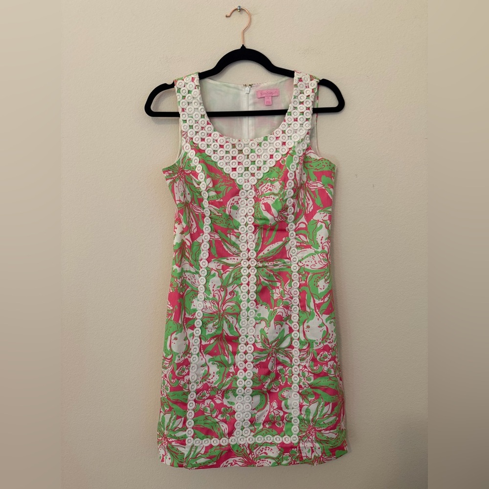 Lilly Pulitzer Macfarlane Sleeveless Shift Dress Sz 4 Hotty Forgot My Trunks